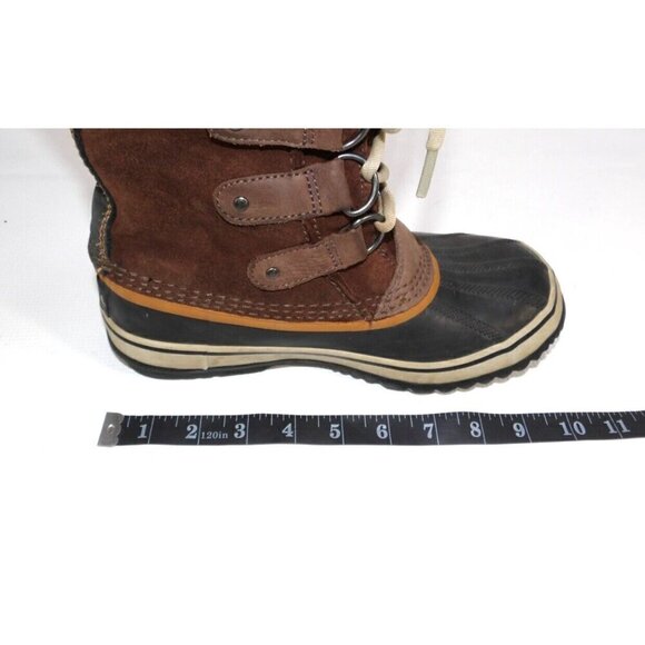 SOREL brown suede leather & rubber waterproof insulated winter boots women's 6 - Picture 9 of 10